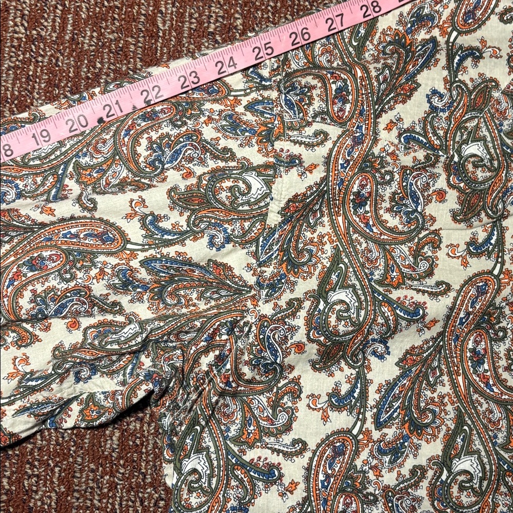 Multicolor Paisley Cotton Shirt bold pearl snap button front western long sleeve - Picture 6 of 12